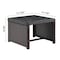 Manhattan Comfort Menton Steel Rattan 2-Piece Chair Lounge and 2 Seater with Coffee Table Patio Set in Grey OD-CV009-GY - alternate 3